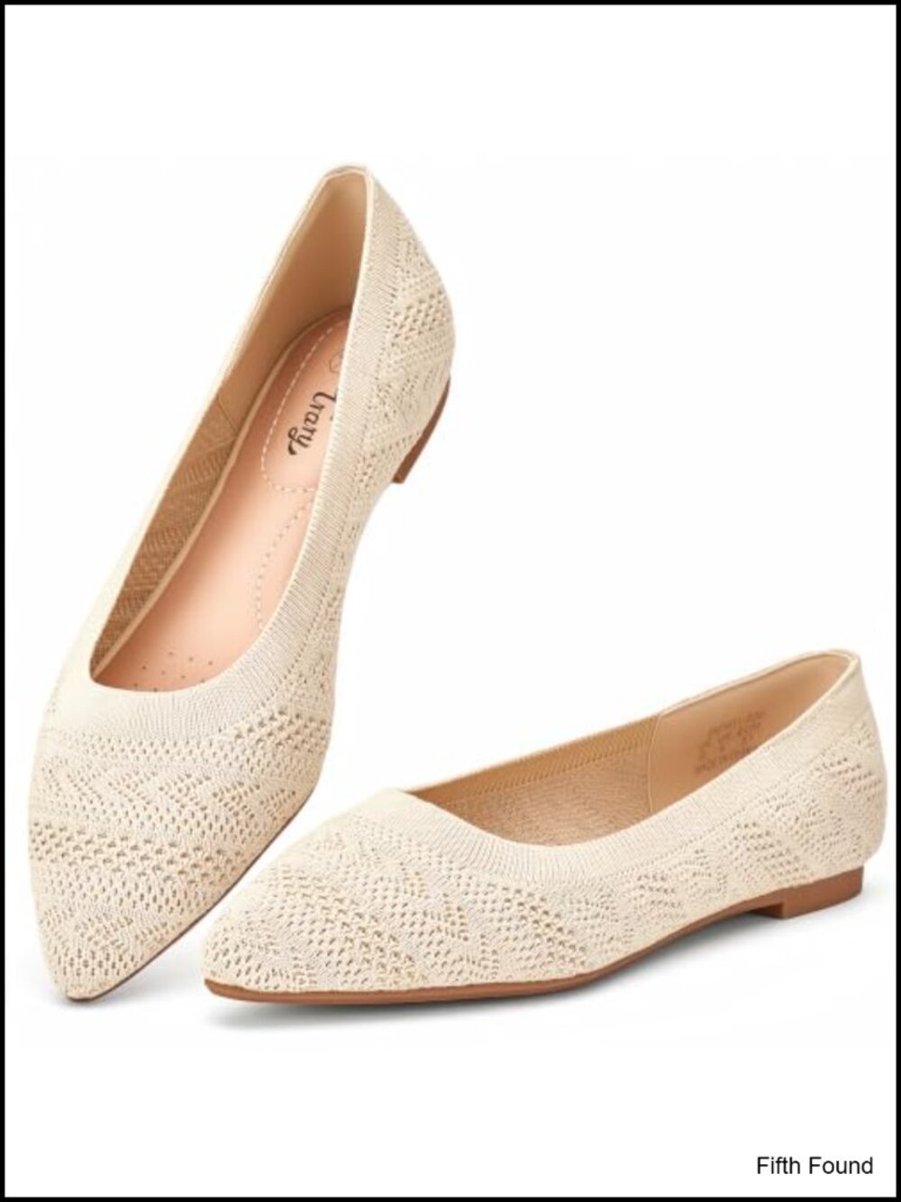 Women's Pointed Toe Knit Slip On Flats Memory Foam Comfort Dress Shoes